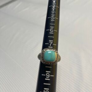 LT Sterling Silver 925 Turquoise Stone and Marcasite Ring Sz 8